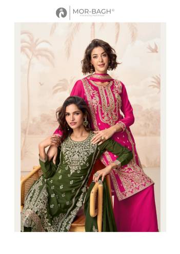 POORVA BY AASHIRWAD CREATION DESIGNER CHINNON SILK SALWAR SUIT WHOLESALER IN INIDA